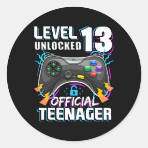 Level 13 freigeschaltet Offizielles Teenager-Video Runder Aufkleber