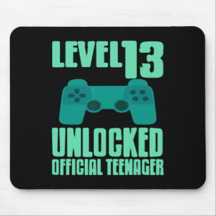 Level 13 freigeschaltet Teenager Gamer Geburtstag Mousepad