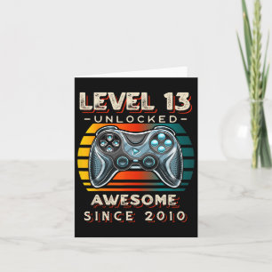 Level 13 Unlock Video Game 13. Geburtstag 13 Jahre Karte