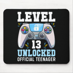 Level 13 Unlock Video Game 13. Geburtstag Gamer B Mousepad