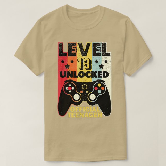 Level 13 Unlocked  13th Video  Birthday Gift  (44) T-Shirt (Design vorne)