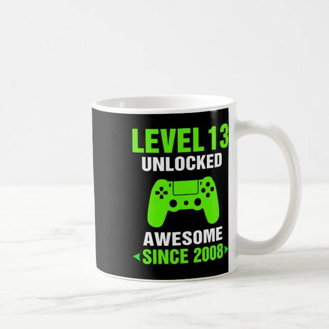 Level 13 Unlocked Awesome 2008 Video Game 13th Bir Kaffeetasse (Rechts)
