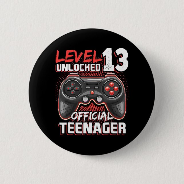 Level 13 Unlocked Offial Teenager Video Game 13t Button (Vorderseite)