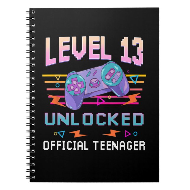 Level 13 Unlocked Offial Teenager Video Game 13t Notizblock (Vorderseite)