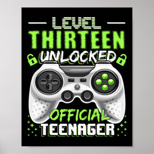 Level 13 Unlocked Offial Teenager Video Game 13t Poster