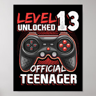 Level 13 Unlocked Offial Teenager Video Game 13t Poster