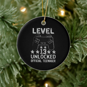 Level 13 unlocked official teenager 13th birthday keramik ornament