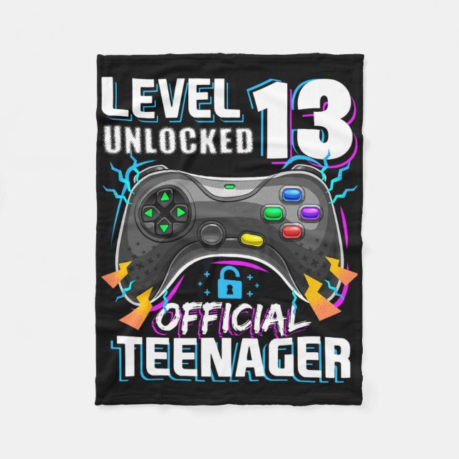 Level 13 Unlocked Official Teenager Video Game 13t Fleecedecke (Vorderseite)