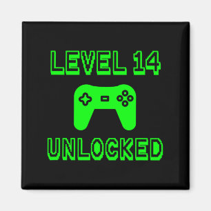 Level 14 freigeschaltet 14. Gamer-Geburtstag Gamin Magnet
