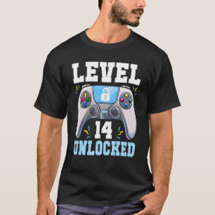 Level 14 Unlock Video Game 14. Geburtstag Gamer B T-Shirt