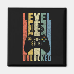 Level 15 freigeschaltet 15. Videospieler-Geburtsta Magnet