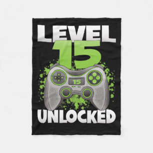 Level 15 freigeschaltet Videospiel 15. Geburtstag Fleecedecke