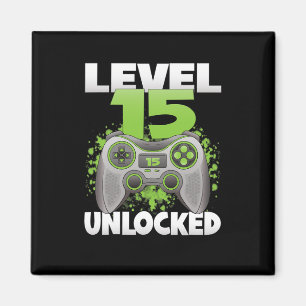 Level 15 freigeschaltet Videospiel 15. Geburtstag Magnet