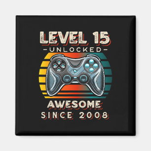 Level 15 Unlock Video Game 15. Geburtstag 15 Jahre Magnet
