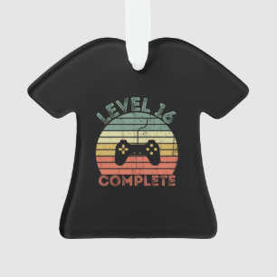 Level 16 abgeschlossen Retro Vintage 16. Geburtsta Ornament