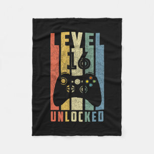 Level 16 freigeschaltet 16. Videospieler Geburtsta Fleecedecke