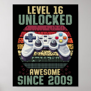 Level 16 freigeschaltet Großartig Seit 2009 16. Ge Poster