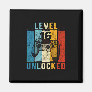 Level 16 freigeschaltet Videospieler 16 Jahre alt  Magnet