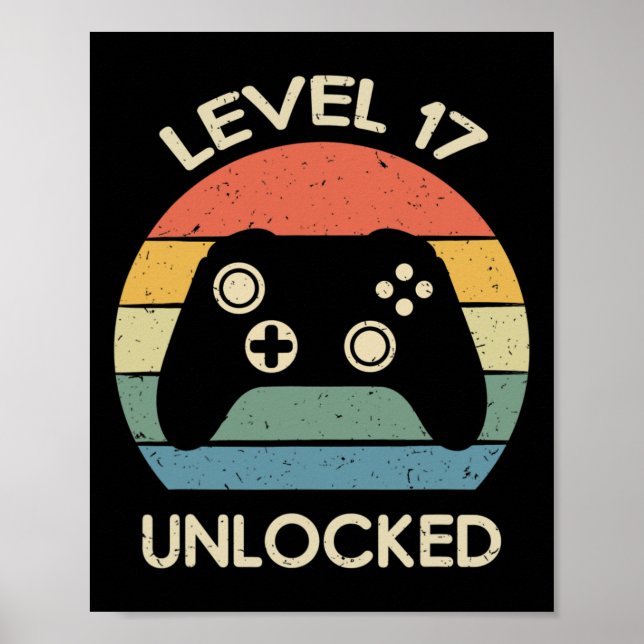 Level 17 freigeschaltet 17. Gaming-Geburtstag-Cont Poster (Vorne)