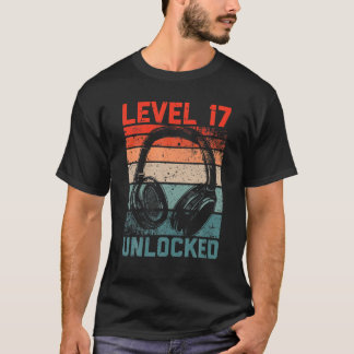 Level 17 Unlock Video Gamer Liebt den 17. Geburtst T-Shirt
