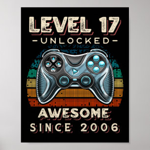 Level 17 Unlocks Videospiel 17. Geburtstag 17 Yr O Poster