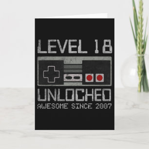 Level 18 freigeschaltet 18. Geburtstag 18 Jahre al Karte