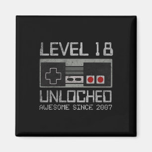 Level 18 freigeschaltet 18. Geburtstag 18 Jahre al Magnet
