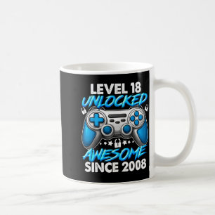Level 18 freigeschaltet 18-jährige Jungen 18. Gebu Kaffeetasse
