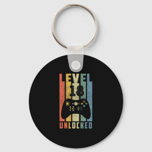 Level 18 freigeschaltet 18. Video-Spieler-Geburtst Schlüsselanhänger