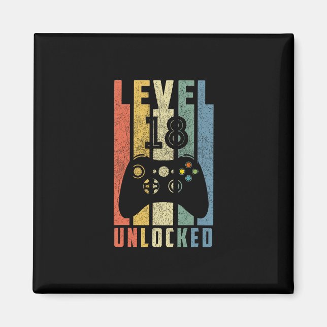 Level 18 freigeschaltet 18. Videospieler-Geburtsta Magnet (Vorne)