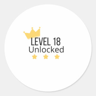 Level 18 Freigeschaltet Aufkleber für den 18. Gebu