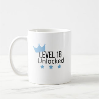 Level 18 freigeschaltet Blaues Geburtstags-Mug  Kaffeetasse