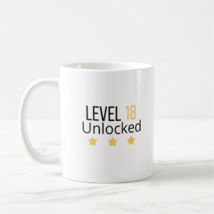 Level 18 freigeschaltet Gelber Geburtstagsbecher Kaffeetasse