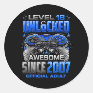 Level 18 freigeschaltet Großartig Seit 2007 18. Ge Runder Aufkleber