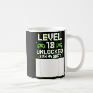 Level 18 freigeschaltet Schild mein 18. Geburtstag Kaffeetasse
