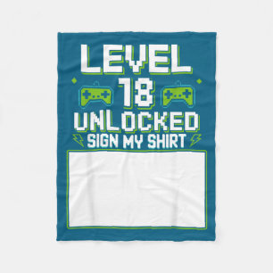 Level 18 freigeschaltet Zeichen mein 18. Geburtsta Fleecedecke