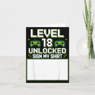Level 18 freigeschaltet Zeichen zum 18. Geburtstag Karte