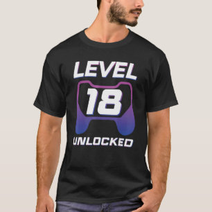 Level 18 Unlock Gamer 18. Geburtstag Videospiel T-Shirt