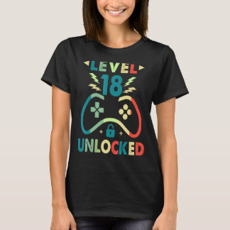 Level 18 Unlock Video Gamer 18. Geburtstagskinder T-Shirt