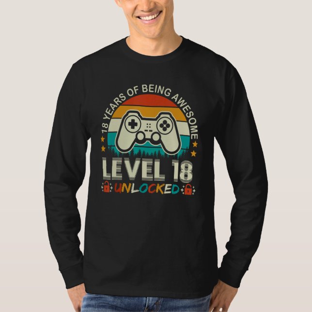 Level 18 Unlocked Awesome 2005 Video Game 18th Bir T-Shirt (Vorderseite)