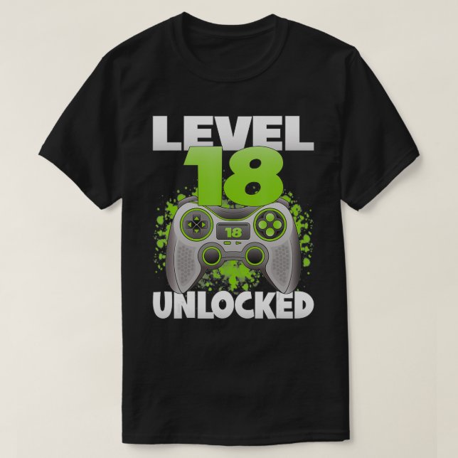 Level 18 Unlocked Video Gaming 18th Birthday 2004 T-Shirt (Design vorne)