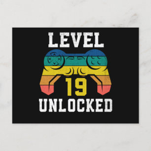 Level 19 freigeschaltet, 19. Geburtstag eines Spie Postkarte