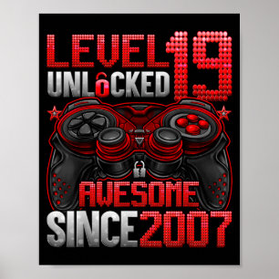 Level 19 freigeschaltet 19 Jahre alte Jungen 19. G Poster