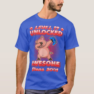 Level 19 Unlock Gamers Geboren 2003 Dabbing Pig 19 T-Shirt