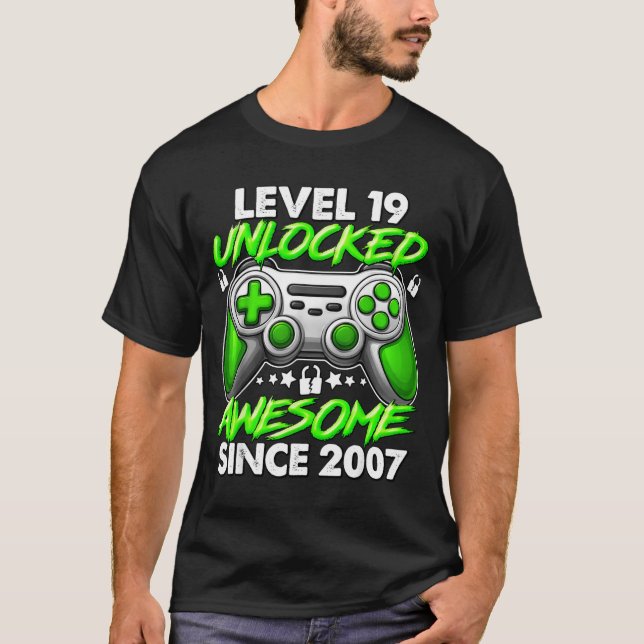 Level 19 Unlocked 19 Year Old Boys 19th Birthday B T-Shirt (Vorderseite)