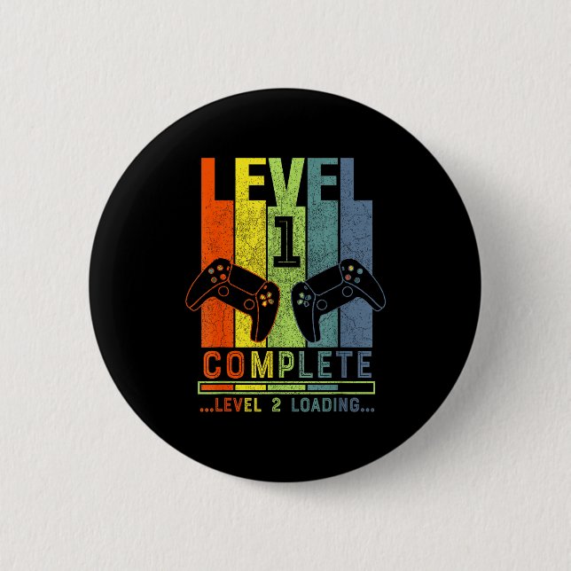 Level 1 Complete Gamer Gift 1 Years Wedding Annive Button (Vorderseite)
