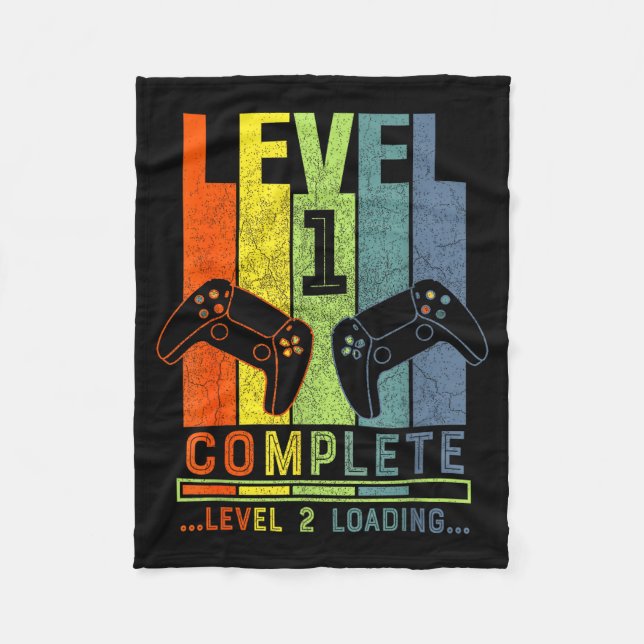 Level 1 Complete Gamer Gift 1 Years Wedding Annive Fleecedecke (Vorderseite)