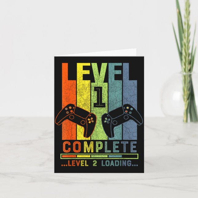 Level 1 Complete Gamer Gift 1 Years Wedding Annive Karte (Vorderseite)
