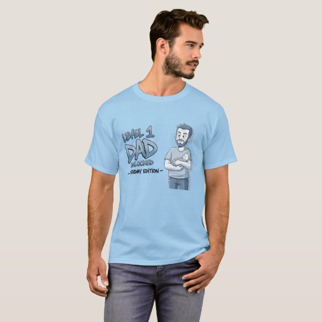 Level 1 Dad Unlocked - Birthday Edition T-Shirt (Vorne ganz)