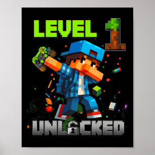 Level 1 Freigeschaltet Lustiger Geburtstagsjunge P Poster